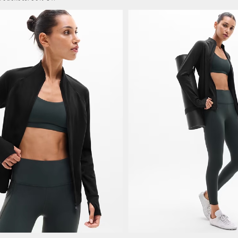 Athleta Salutation Zip Up Jacket, Size Small